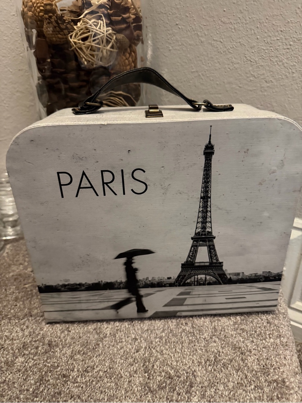 Paris Eiffel Tower Carry Case with Monochrome Print
